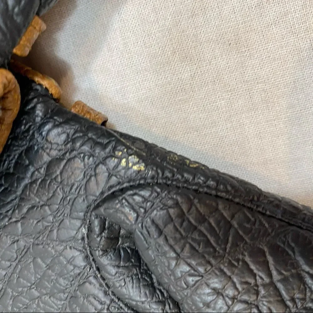 Vintage New With Tags Snuggler by Aris Black‎ Faux Leather Gloves Size Large